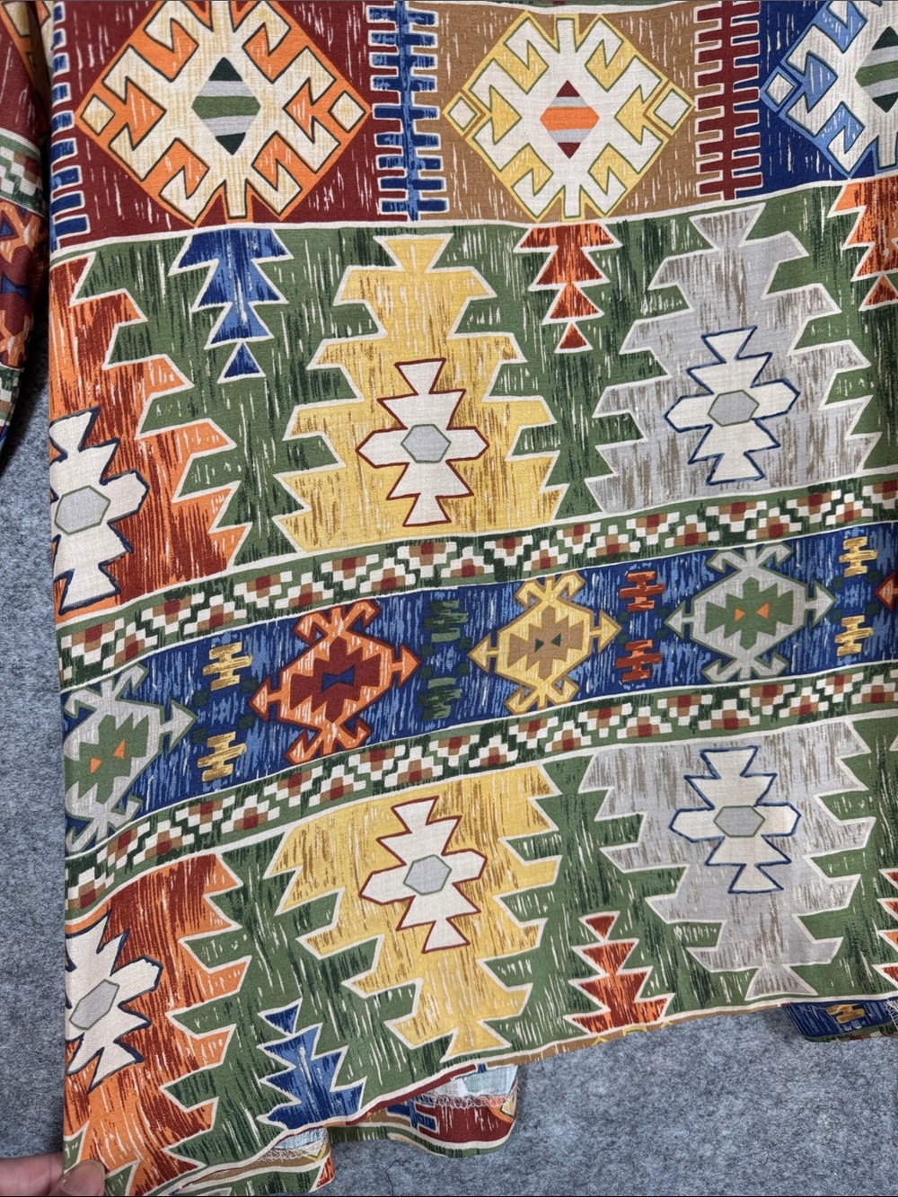 Algo Southwestern Open Cardigan Multicolor Boho Festival Aztec Jacket Country - Picture 13 of 14